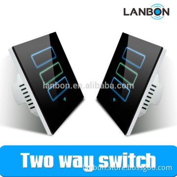 Lanbon new smart 3 gang two way switch,realize mutual control between the switch
